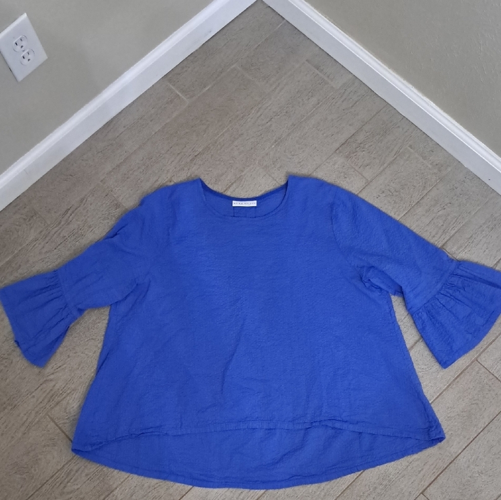 Bryn Walker Textured Azure Top, Barely Worn, Large, $168.00